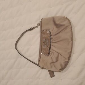Coach Cream Satin Wristlet 8.5 X 5.5